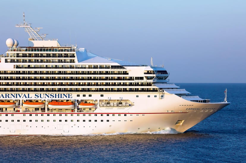 The Carnival Sunshine cruise ship at sea