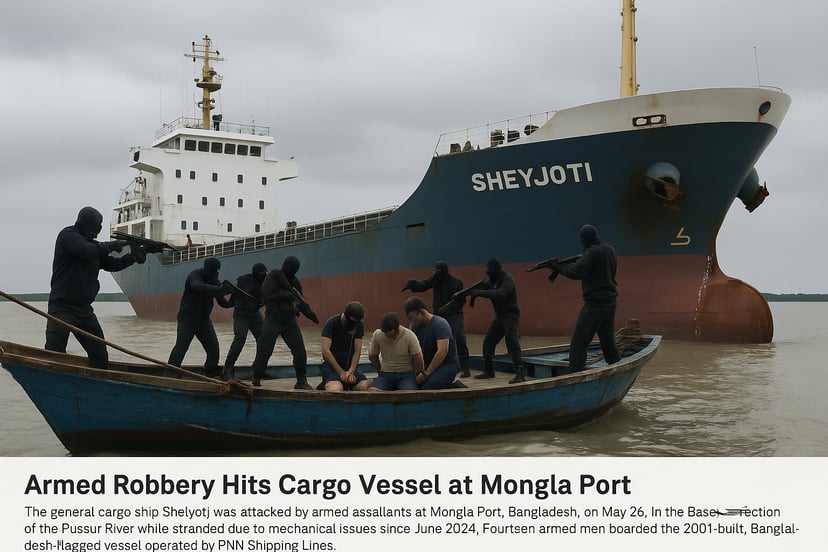 armed bandits attacking cargo ship