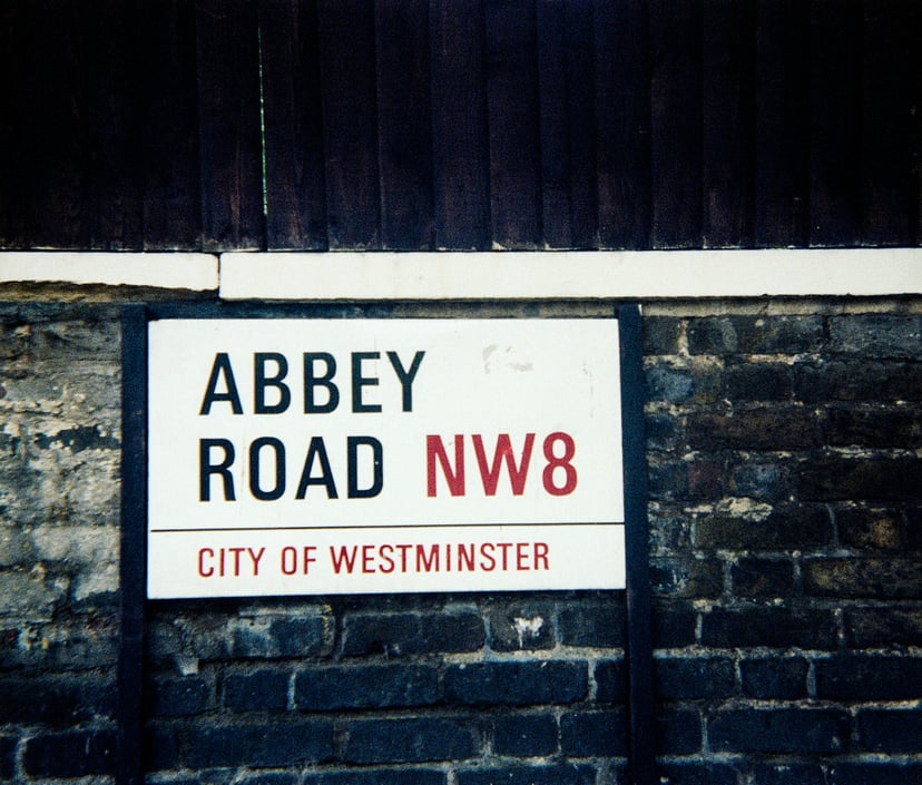 Abbey Road street sign in London