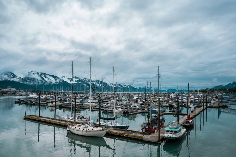Boats in the harbor at Seward, Alaska