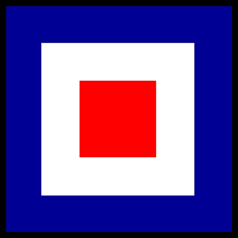The nautical flag for 'W' - Whiskey