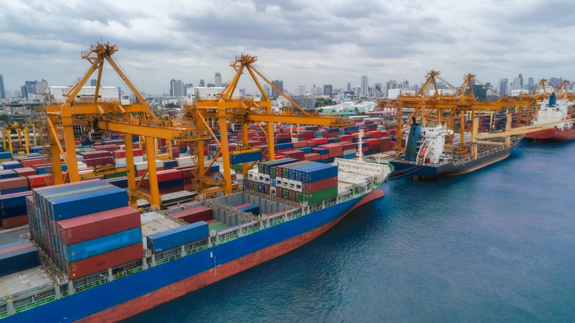 Vessels in a shipyard / port