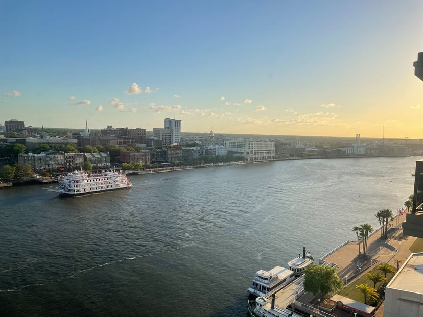 View of Savannah GA from the water