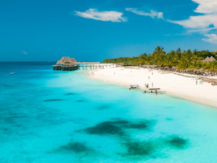 A tropical sandy beach in Zanzibar