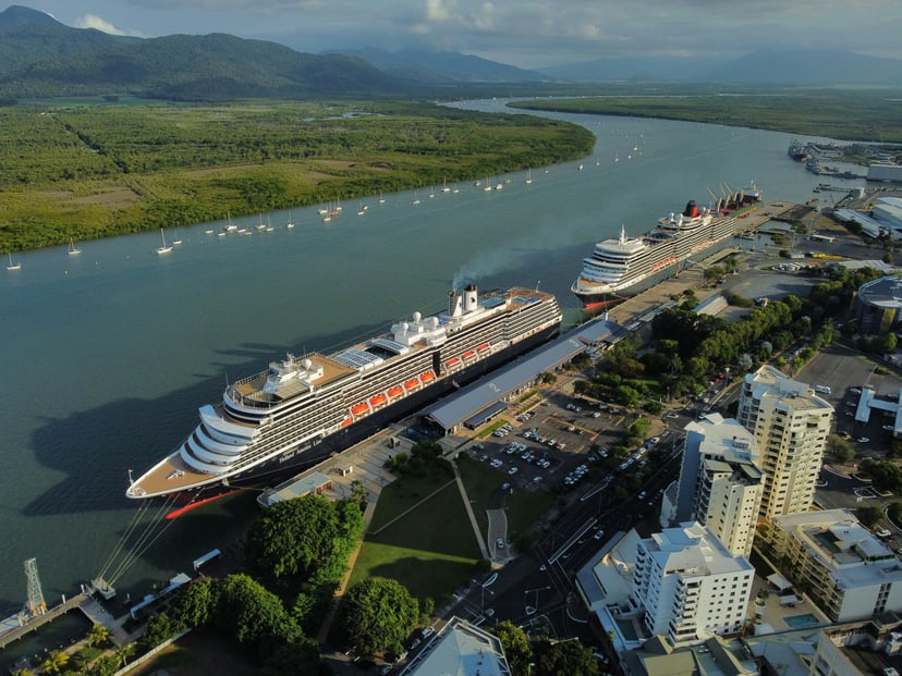Cruise ships docked at Cairns, Australia 