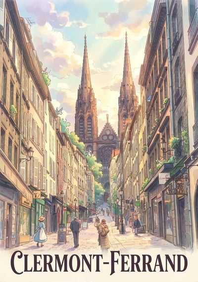 Poster Clermont-Ferrand - Affiche de voyage