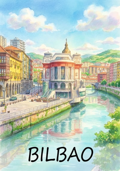 Poster Bilbao - Affiche de voyage