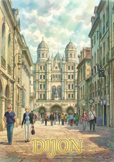 Poster Dijon - Affiche de voyage