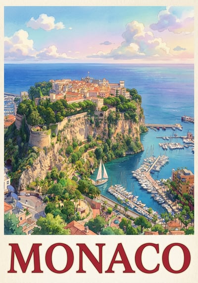Poster Monaco - Affiche de voyage