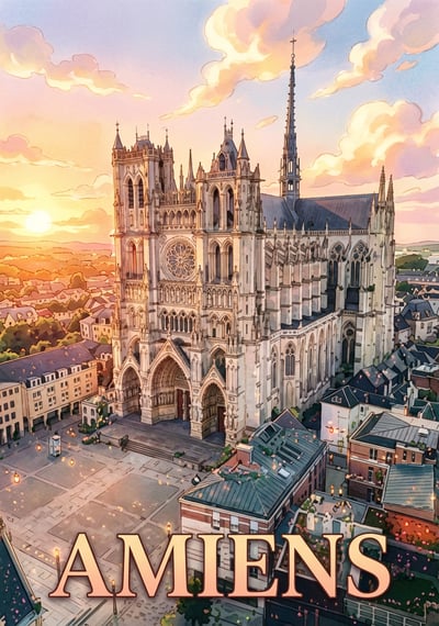 Poster Amiens - Affiche de voyage