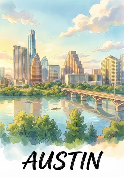 Poster Austin - Affiche de voyage