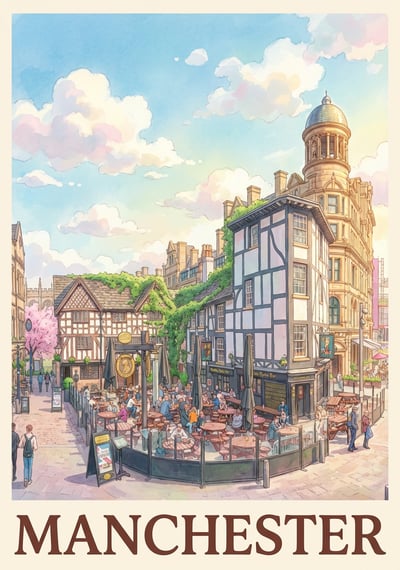 Poster Manchester - Affiche de voyage