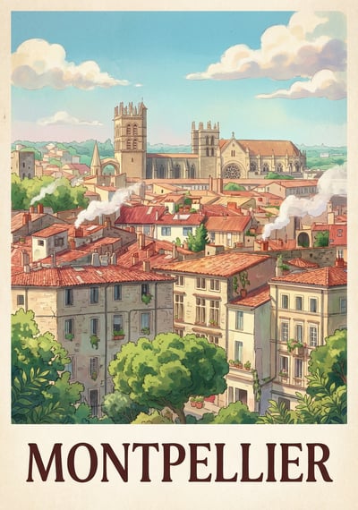 Poster Montpellier - Affiche de voyage