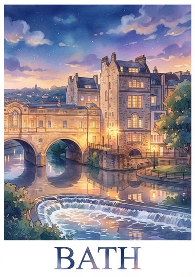 Poster Bath - Affiche de voyage