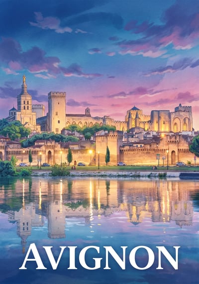 Poster Avignon - Affiche de voyage
