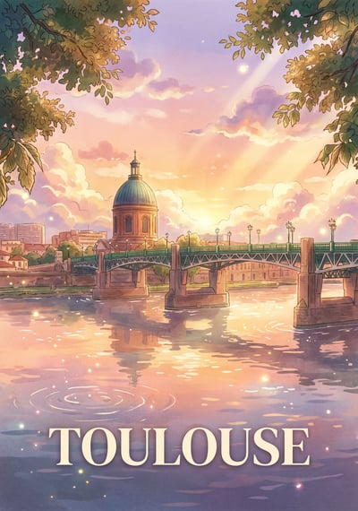 Poster Toulouse - Affiche de voyage