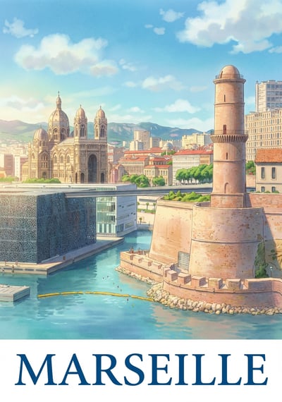 Poster Marseille - Affiche de voyage