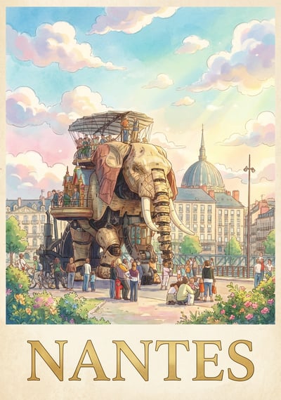 Poster Nantes - Affiche de voyage