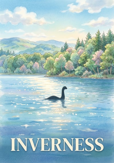 Poster Inverness - Affiche de voyage