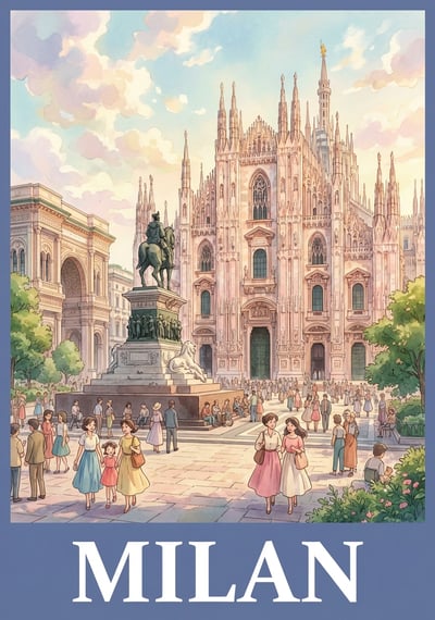 Poster Milan - Affiche de voyage