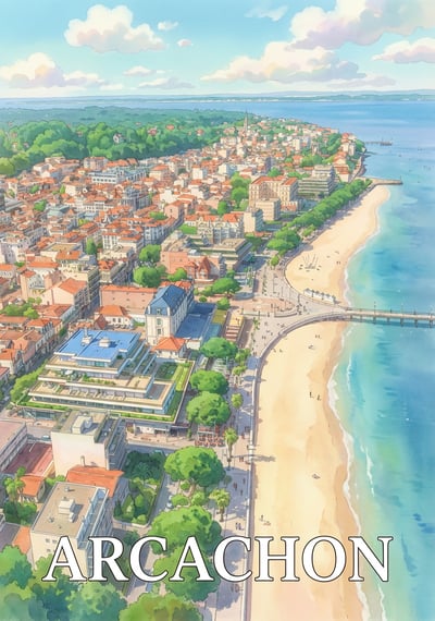Poster Arcachon - Affiche de voyage