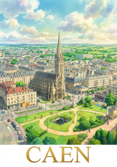 Poster Caen - Affiche de voyage