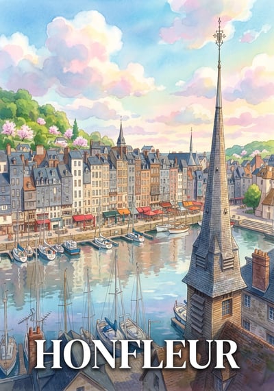 Poster Honfleur - Affiche de voyage