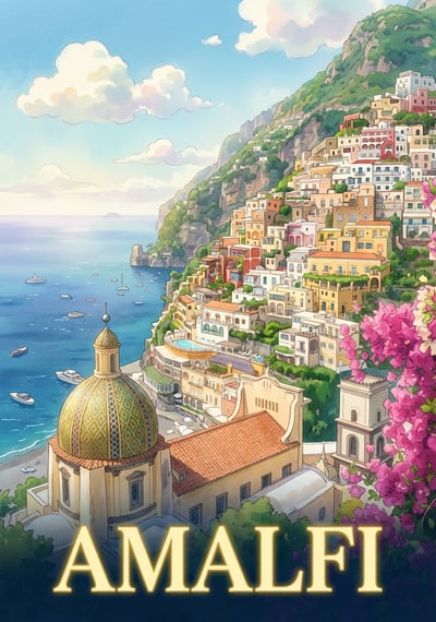 Poster Amalfi - Affiche de voyage