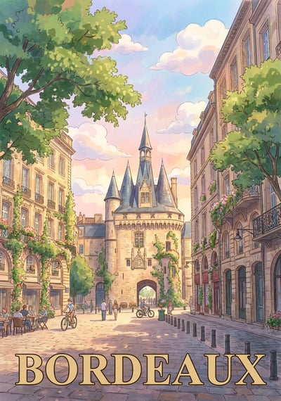 Poster Bordeaux - Affiche de voyage