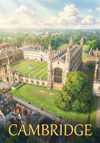 Poster Cambridge - Affiche de voyage