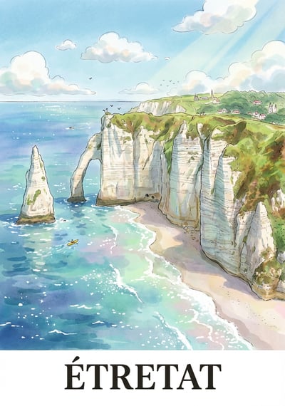 Poster Étretat - Affiche de voyage