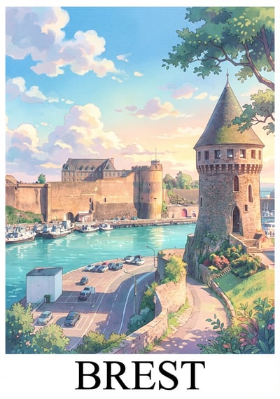 Poster Brest - Affiche de voyage
