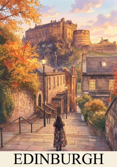 Poster Edinburgh - Affiche de voyage