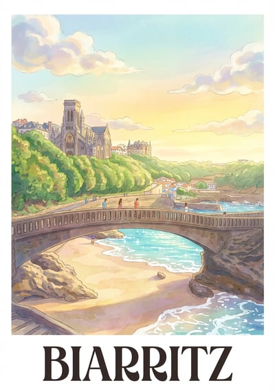 Poster Biarritz - Affiche de voyage