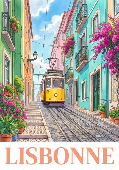 Poster Lisbonne - Affiche de voyage