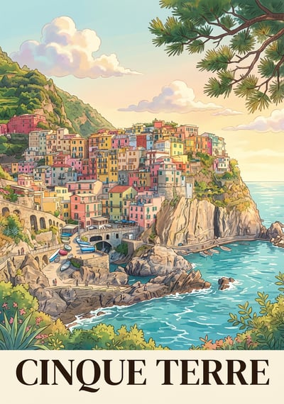 Poster Cinque Terre - Affiche de voyage