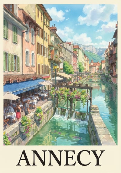 Poster Annecy - Affiche de voyage