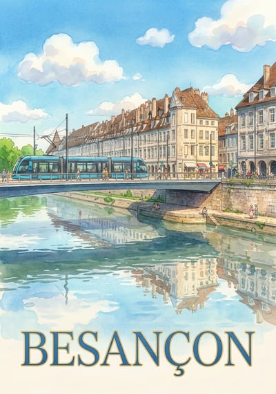 Poster Besançon - Affiche de voyage