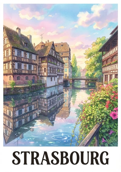 Poster Strasbourg - Affiche de voyage