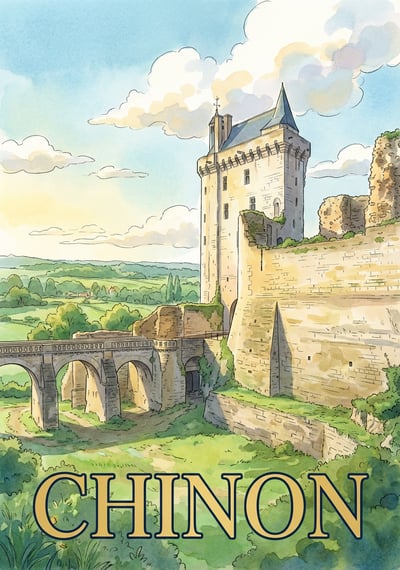 Poster Chinon - Affiche de voyage