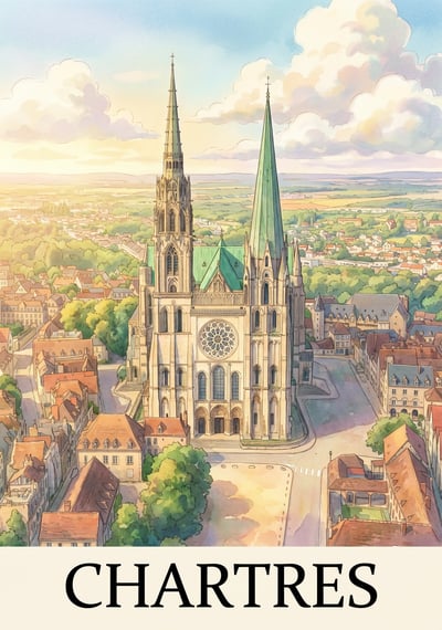 Poster Chartres - Affiche de voyage