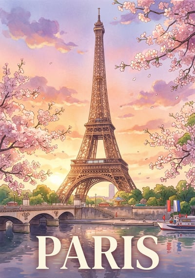 Poster Paris - Affiche de voyage