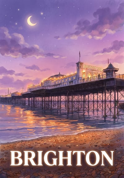 Poster Brighton - Affiche de voyage