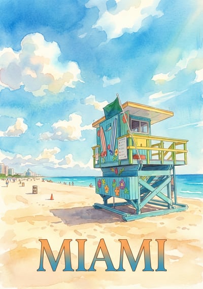 Poster Miami - Affiche de voyage