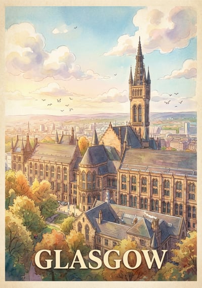 Poster Glasgow - Affiche de voyage