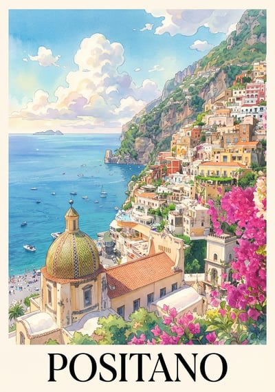 Poster Positano - Affiche de voyage