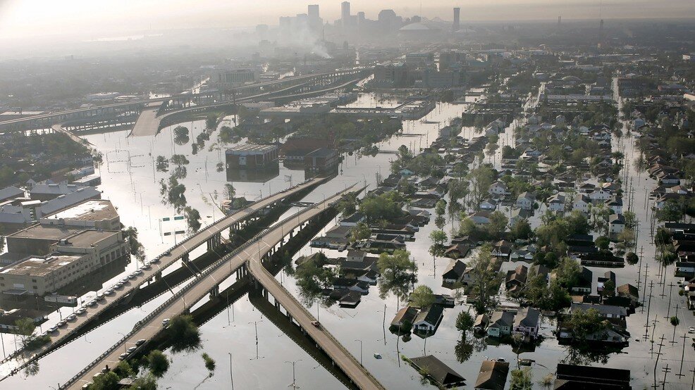 Floodwaters from Hurricane Katrina