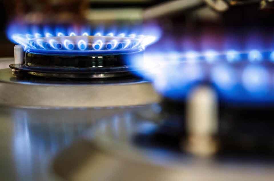 Gas stove at home, natural propane gas