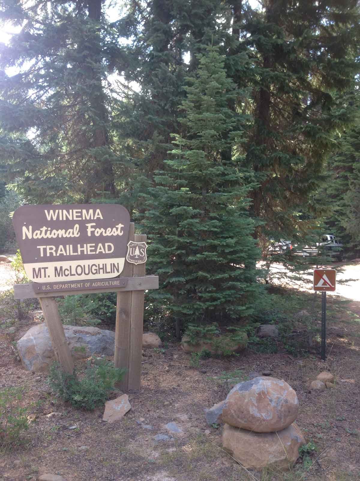 Mount McLoughlin trail sign