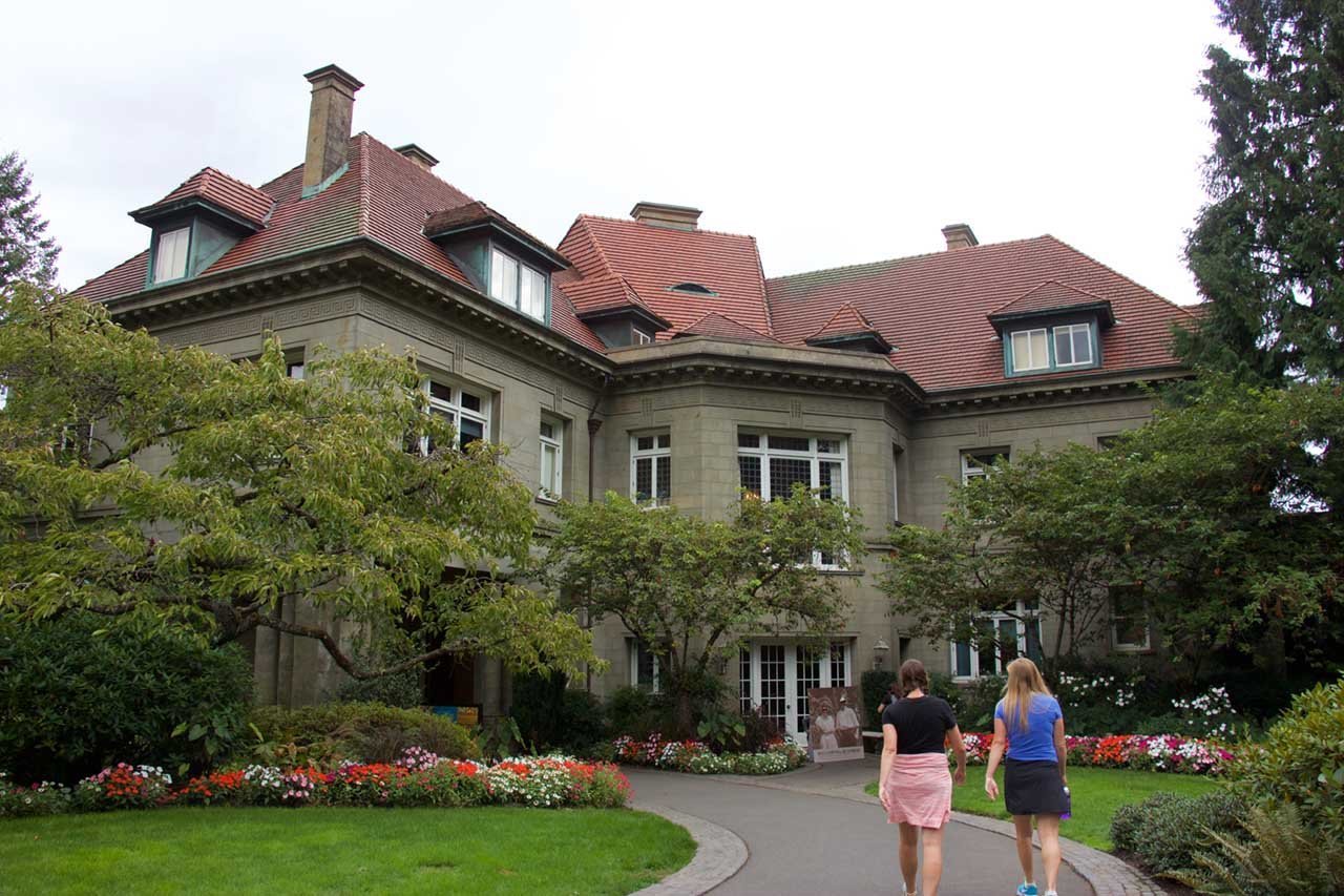 Pittock Mansion in Forest Park, Back entrance, Portland Oregon